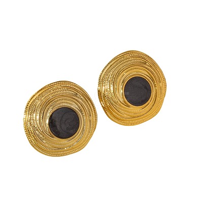 304 Stainless Steel Flat Round Stud Earrings DV1097-3-1