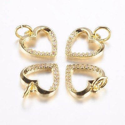 Long-Lasting Plated Brass Micro Pave Cubic Zirconia Charms ZIRC-F069-39G-1