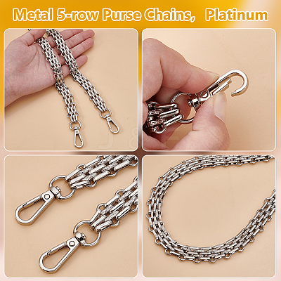 1Pc Metal 5-row Purse Chains DIY-UN0007-36P-1