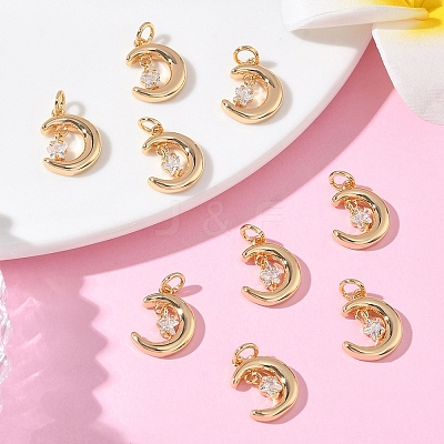 SHEGRACE Brass Micro Pave Cubic Zirconia Pendants XGRQ3D664-464G-1