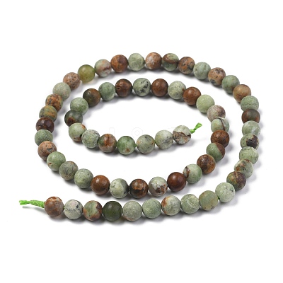 Natural Green Opal Beads Strands G-K209-04B-6mm-A-1