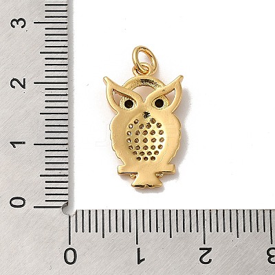 Rack Plating Brass Micro Pave Cubic Zirconia Pendants KK-K377-41G-1