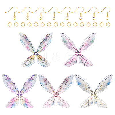 DIY Epoxy Resin Wing Pendants Dangle Earring Making Kits DIY-TA0012-37-1