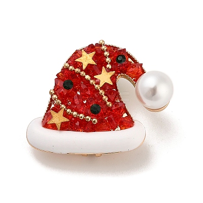 Christmas Alloy Rhinestone Lapel Pins for Backpack Clothes JEWB-C052-02KCG-1