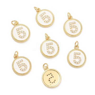 Brass Micro Pave Clear Cubic Zirconia Charms ZIRC-I052-16G-05-1