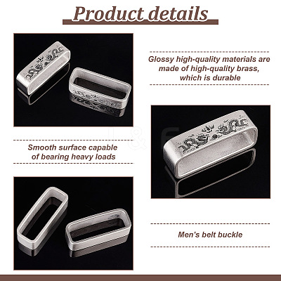 304 Stainless Steel Waist Belt Keeper Rings STAS-WH0044-31-1