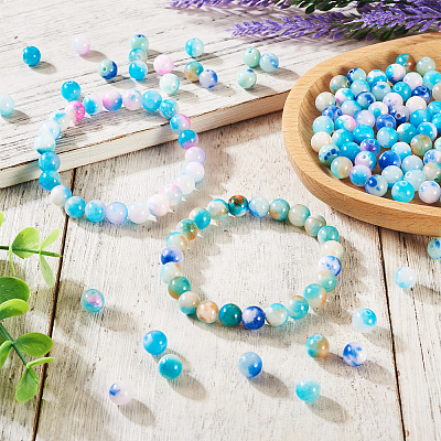 120Pcs 6 Colors Natural Persian Jade Beads G-TA0002-39-1