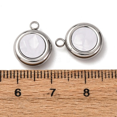 304 Stainless Steel Resin Pendants STAS-P406-15C-P-1