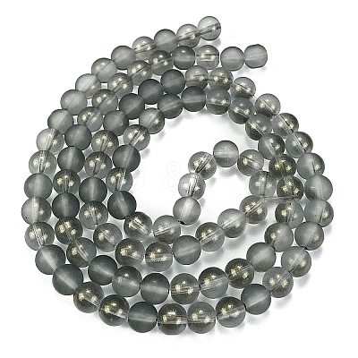 Frosted Transparent Glass Bead Strands GLAA-P065-8mm-12-1