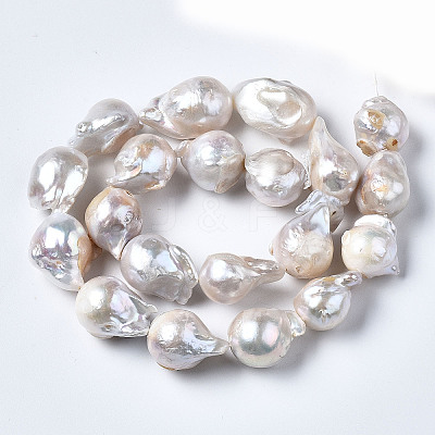 Natural Baroque Pearl Keshi Pearl Beads Strands A22R9011-01-1