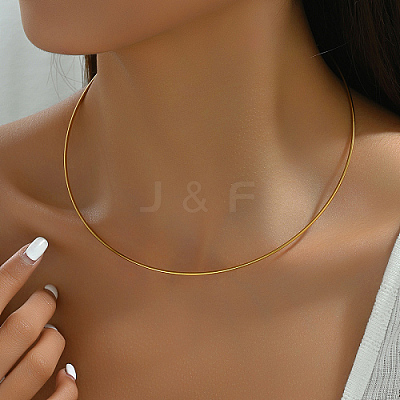 201 Stainless Steel Simple Thin Collar Necklace QV1917-1-1