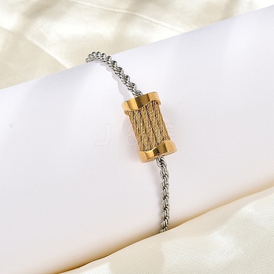 304 Stainless Steel Link Bracelets for Women BJEW-Z087-17GP-1