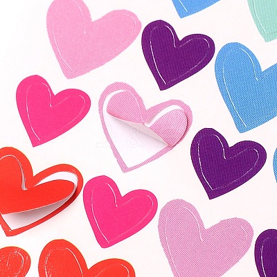 Heart Pattern DIY Paper Picture Stickers AJEW-L053-02-1