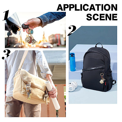 3Pcs 3 Style Retro Braided Cowhide Keychain KEYC-AR0001-30-1