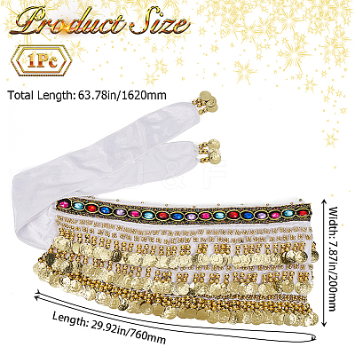 Golden Alloy Three Layers Flat Round Waist Belt AJEW-WH20002-09B-1