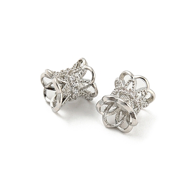 Brass Micro Pave Cubic Zirconia Spacer Beads KK-H452-21P-1