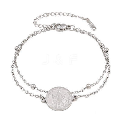 304 Stainless Steel Multi-strand Bracelets SA-CBA7739-02P-1