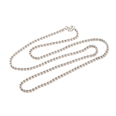 1.5mm Rack Plating Brass Ball Chain Necklaces for Women Men MAK-L044-63P-1