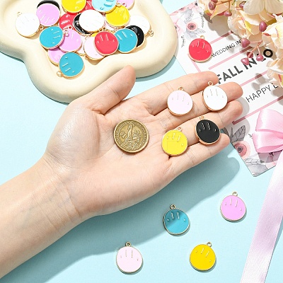 35Pcs 7 Styles Alloy Enamel Pendants ENAM-YW0008-01-1