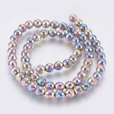 Electroplated Non-magnetic Synthetic Hematite Bead Strand G-E495-04F-1