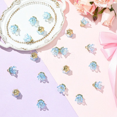 20Pcs Acrylic Flower Charms TACR-YW0003-18C-1