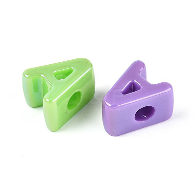 UV Plating Opaque Acrylic European Beads OACR-M027-03A-1