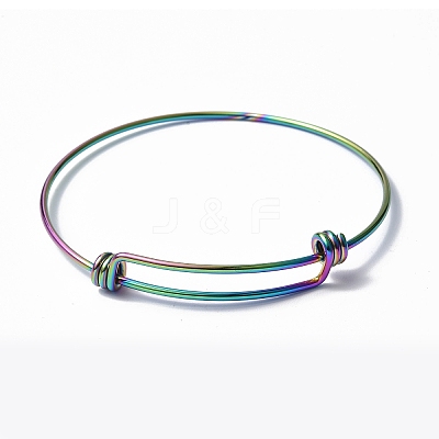 Ion Plating(IP) Adjustable 304 Stainless Steel Bangles Making MAK-F286-01MC-1