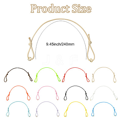 60Pcs 12 Colors Adjustable Waxed Polyester Cord Bracelet Making AJEW-CJ00011-1