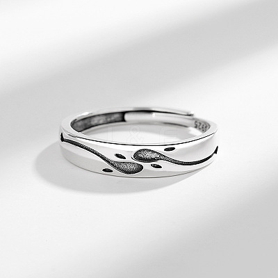 925 Sterling Silver Adjustable Finger Rings for Man FS-WGAB56D-01-1