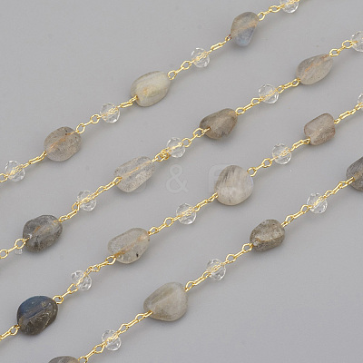 Handmade Natural Labradorite Beaded Chains CHC-I031-11F-1
