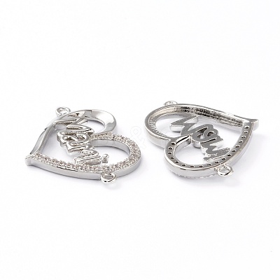 Brass Micro Pave Clear Cubic Zirconia Links ZIRC-Z007-19P-1