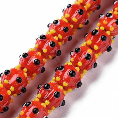 Opaque Handmade Bumpy Lampwork Beads Strands LAMP-T007-18-A05-1