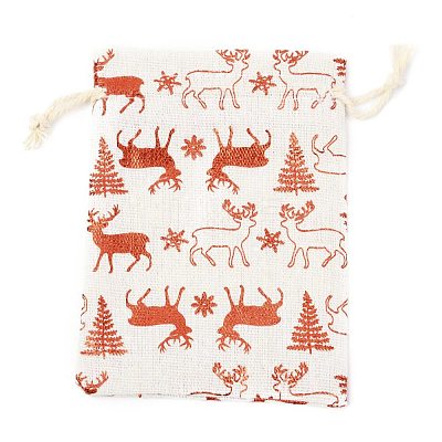 Christmas Theme Cotton Fabric Cloth Bag ABAG-H104-B17-1