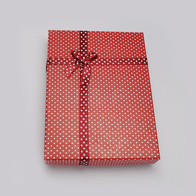 Jewelry Cardboard Boxes with Bowknot and Sponge Inside X-CBOX-R022-3-1