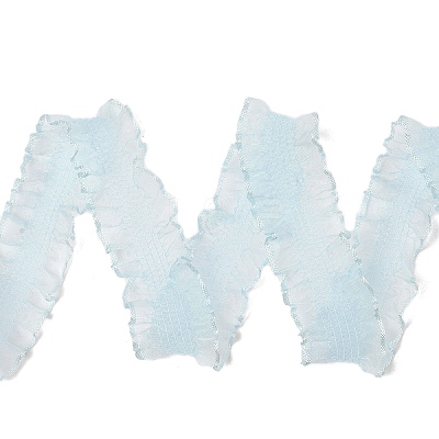 20 Yards Polyester Pleated Elastic Lace Trim SRIB-M015-01E-1