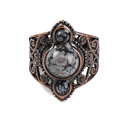 Mixed Stone Retro Finger Rings RJEW-B067-01R-1