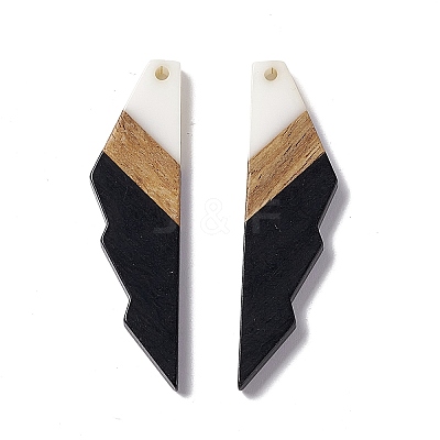 Opaque Resin & Walnut Wood Big Pendants X-RESI-M027-09C-1