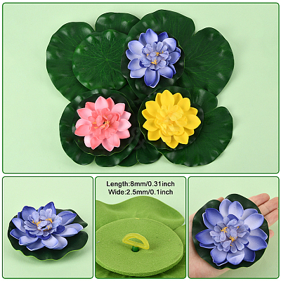 Artificial EVA Foam Lotus Leaf & Flower AJEW-SP0003-26B-1