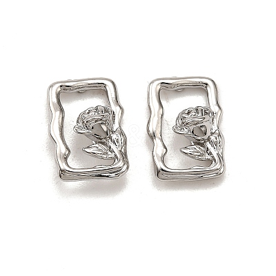 Brass Stud Earrings EJEW-G432-01P-1