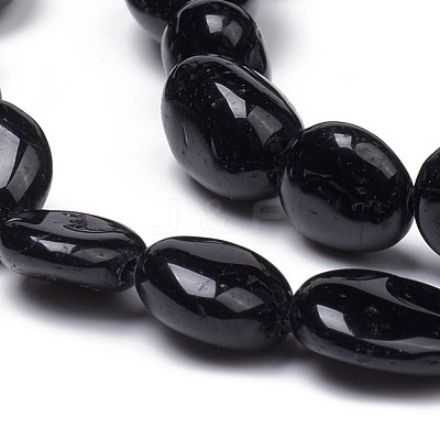 Natural Black Tourmaline Beads Strands X-G-L493-51-1
