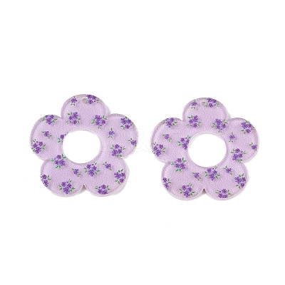 Flower Theme Printed Acrylic Pendants OACR-T028-06C-1