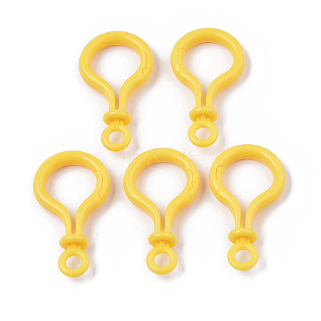 Opaque Solid Color Bulb Shaped Plastic Push Gate Snap Keychain Clasp Findings LS-KY-T021-01K-1