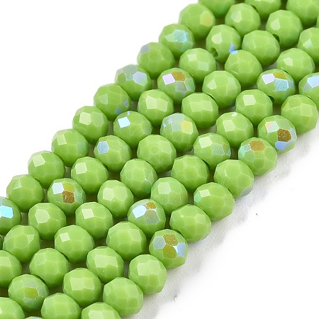 Electroplate Opaque Solid Color Glass Beads Strands EGLA-A044-P3mm-L30-1