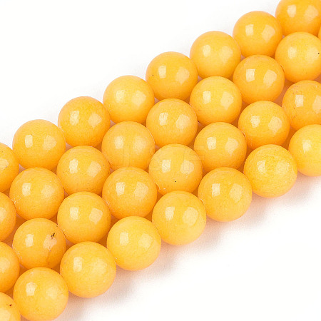 Dyed Natural Mashan Jade Round Beads Strands G-T139-8mm-67A-1