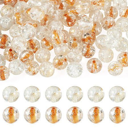 100Pcs Crackle Transparent Glass Beads Strands GLAA-TA0004-11A-1