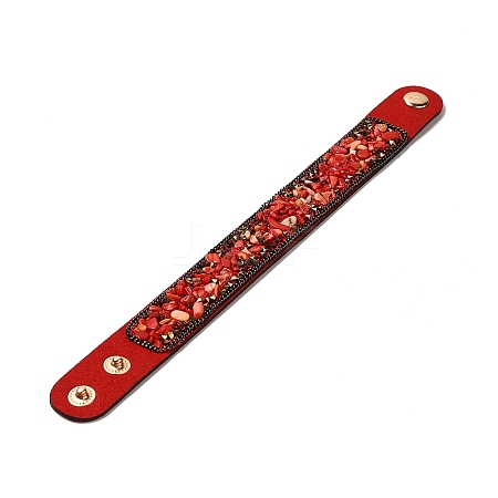 Faux Suede Snap Cord Bracelet LS-BJEW-F428-13-1