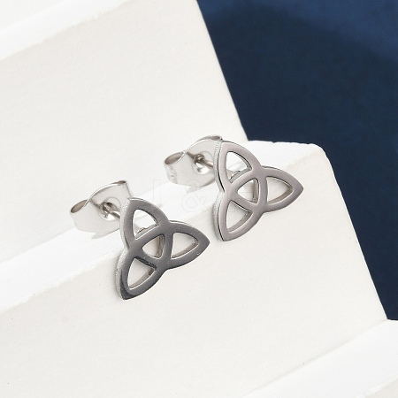 Non-Tarnish 304 Stainless Steel Stud Earrings EJEW-P235-01P-1