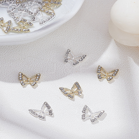 20Pcs 2 Colors Alloy Rhinestone Cabochons FIND-LP0003-64-1