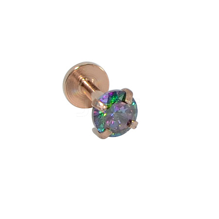 304 Stainless Steel Colorful Synthetic Opal Threadless Labrets For Women Men WGF4990-53-1