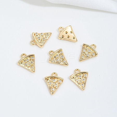 Brass Micro Pave Cubic Zirconia Charms KK-P337-03C-G-1